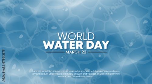 World water day background with a surface of ocean water