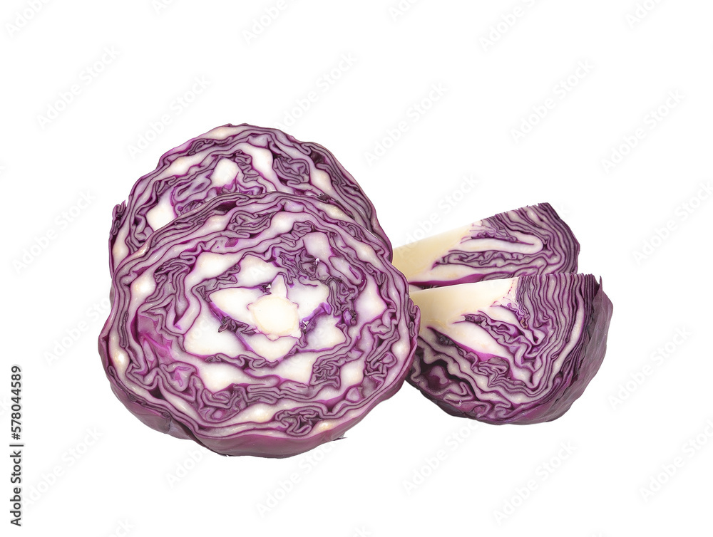 Fototapeta premium red cabbage isolated on transparent png
