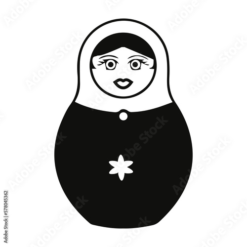 Russian nesting dolls, Matryoshka. Simple modern style vector icon