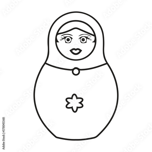 Russian nesting dolls, Matryoshka. Simple modern style vector icon