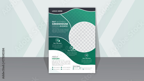 Green Nature VEGETABLE flyer design abstract background for business Leaflet cover presentation posters, and banners. Layout in A4 size. Easily editable vector format
