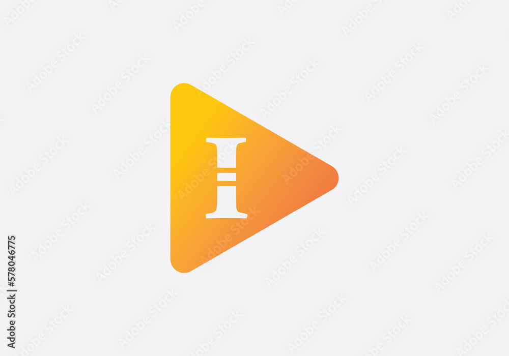 Music play button icon and video play button icon with letters and alphabets Music play button icon and video play button icon with letters and alphabets