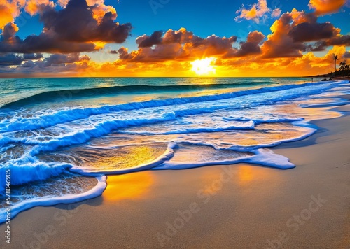 beautiful sea waves on the beach