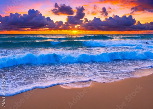 beautiful sea waves on the beach