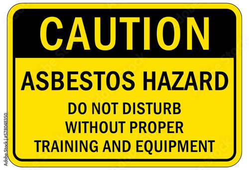 Wallpaper Mural Asbestos chemical hazard sign and labels asbestos hazard. Do not disturb without proper training and equipment Torontodigital.ca