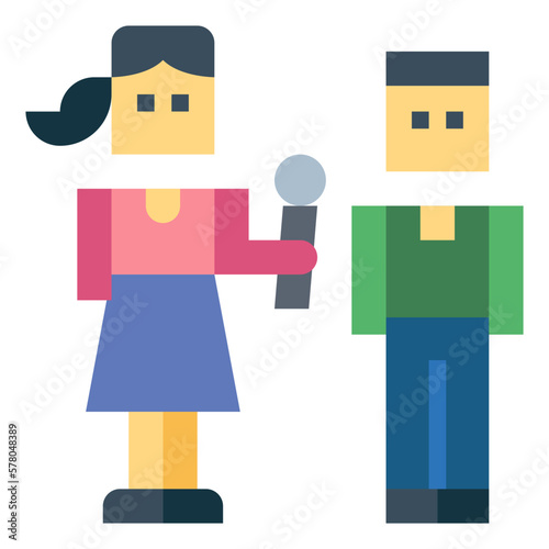 interview flat icon style
