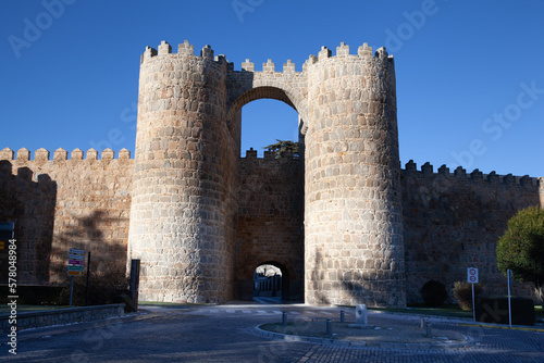 Gate in the ancient wall of Avila, Spain