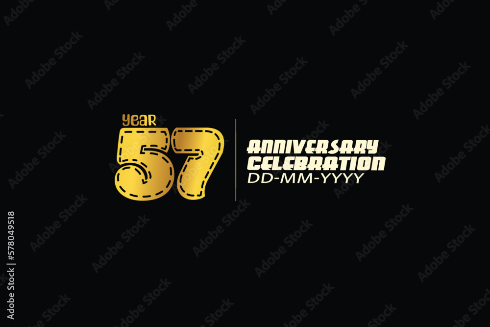 57th, 57 years, 57 year anniversary celebration abstract knit style ...
