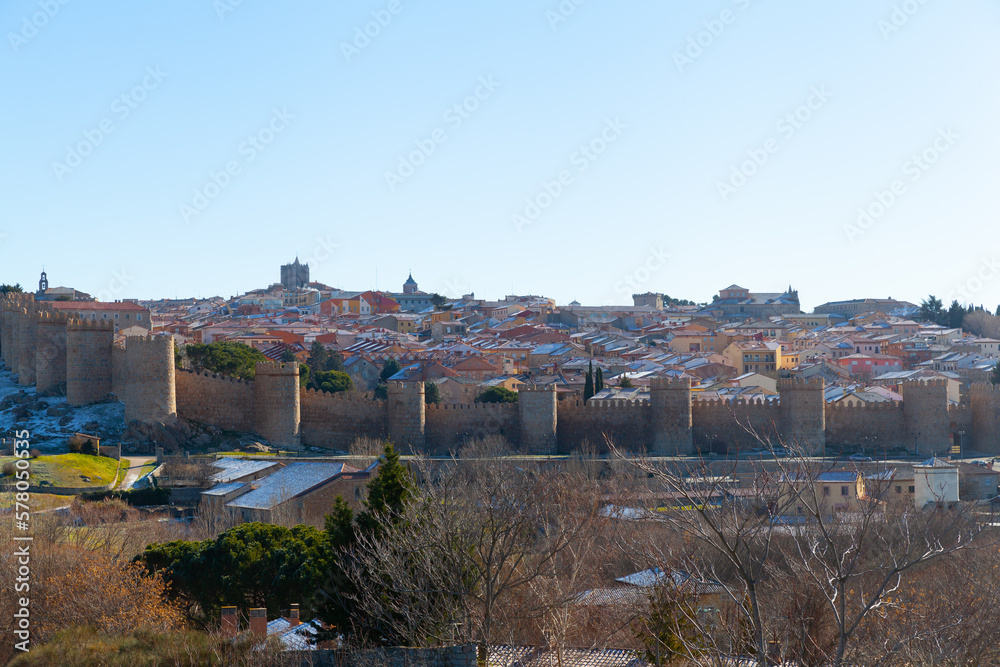 Panoramic view of Avila, Spain