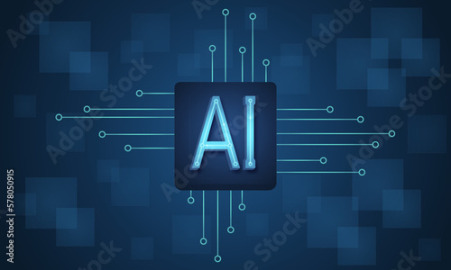 Vector background with artificial intelligence. Artificial intelligence.