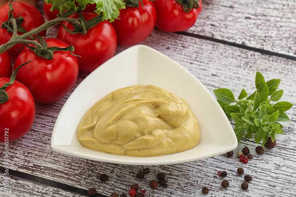 Spicy Mustard sauce in the bowl Spicy Mustard sauce in the bowl