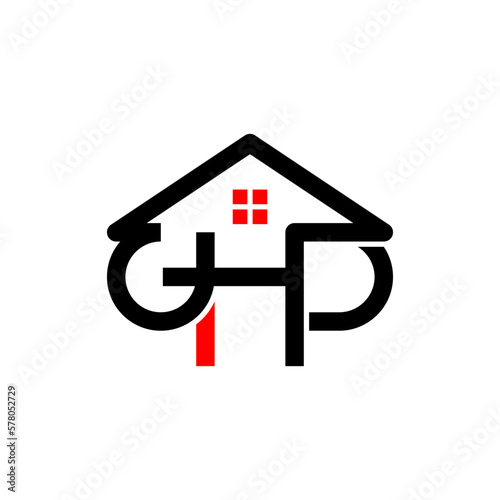 Letter ghp home church line modern logo design photo