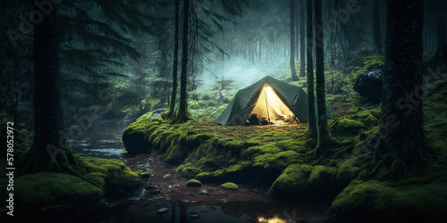 camp in forest