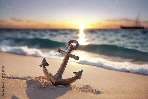 Canvas Print anchor on the sea