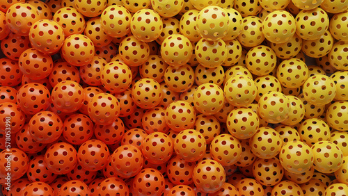 Colorful plastic pickleball sports balls