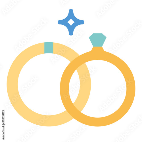weeding ring flat icon style