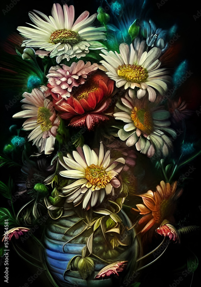 Beautiful flowers atmospheric art. Beautiful flowers atmospheric art.