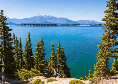 beautiful landscape of the lake in the mountains