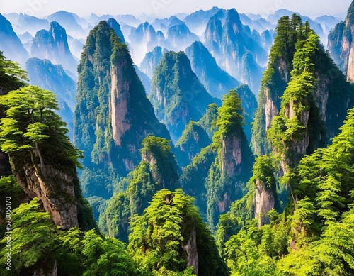 beautiful landscape of the mountains in the morning