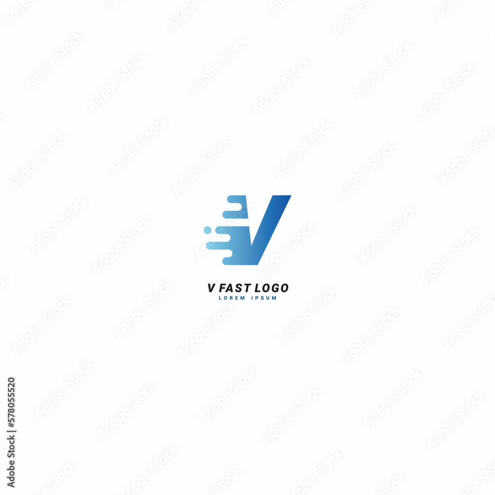 Initial letter V Fast speed logo design template Initial letter V Fast speed logo design template