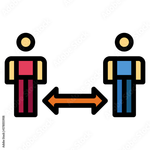 distance filled outline icon style