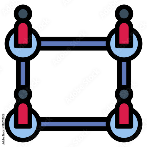 distance filled outline icon style