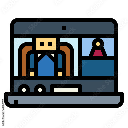 online meeting filled outline icon style