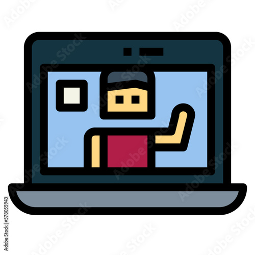 video call filled outline icon style