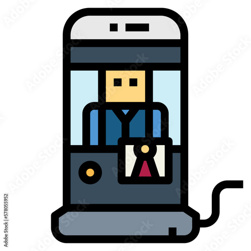online meeting filled outline icon style