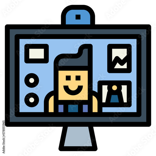 video call filled outline icon style