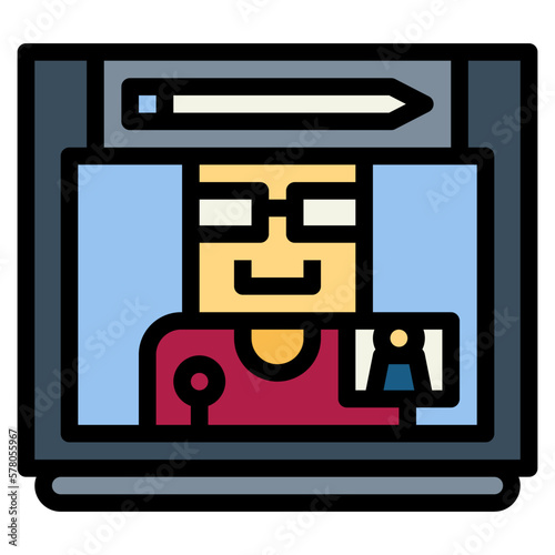 video call filled outline icon style