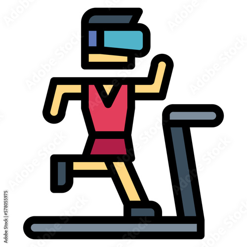 vr workout filled outline icon style