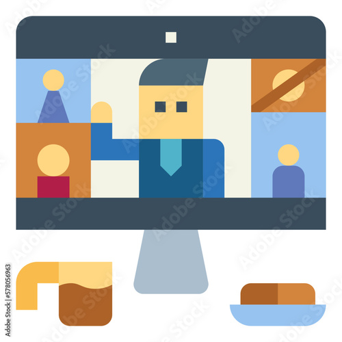 online meeting flat icon style