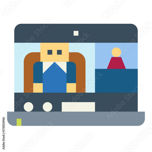 online meeting flat icon style