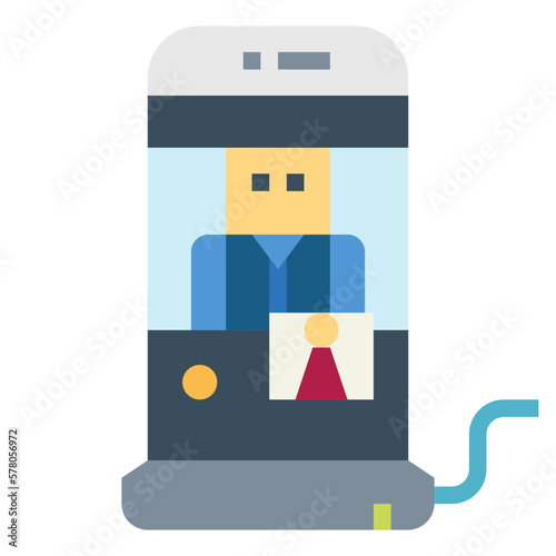 online meeting flat icon style