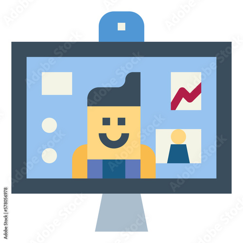 video call flat icon style