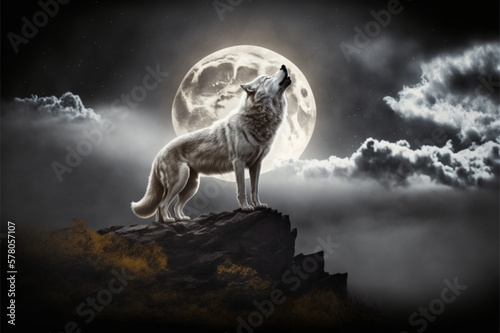 Wolfs howling at the moon