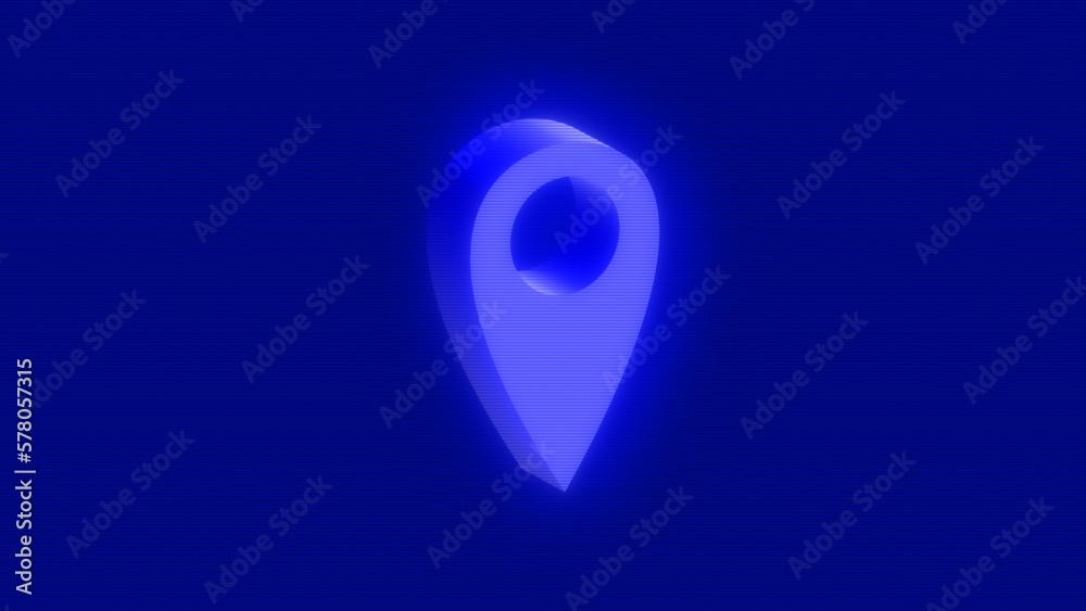 Hologram Blue location symbol pin icon sign or navigation locator map travel gps direction pointer Hologram Blue location symbol pin icon sign or navigation locator map travel gps direction pointer