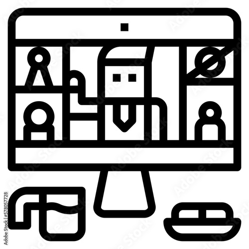 online meeting line icon style