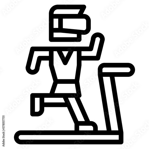 vr workout line icon style