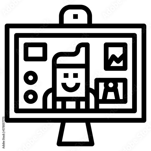 video call line icon style