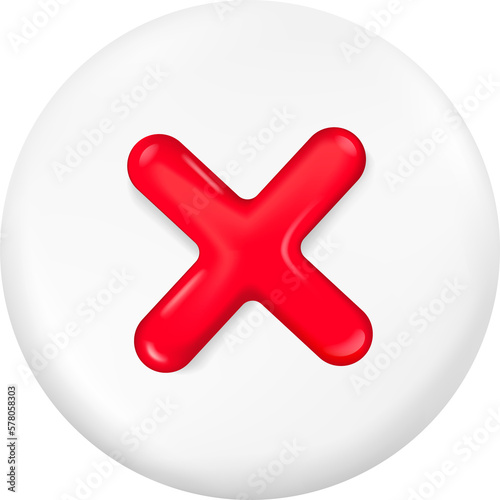 3D Right and Wrong Button in Round Shape. Green Yes and Red No Correct Incorrect Sign. Checkmark Tick Rejection, Cancel, Error, Stop, Negative, Agreement Approval or Trust Symbol.