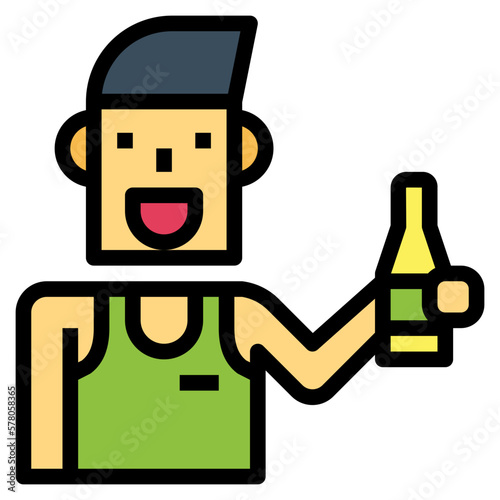 drinking filled outline icon style