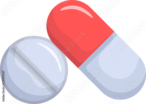 Medicine set. Medical instruments, diagnosis and treatment. Pills, first aid kit and medicine,pills cap,round pill.
