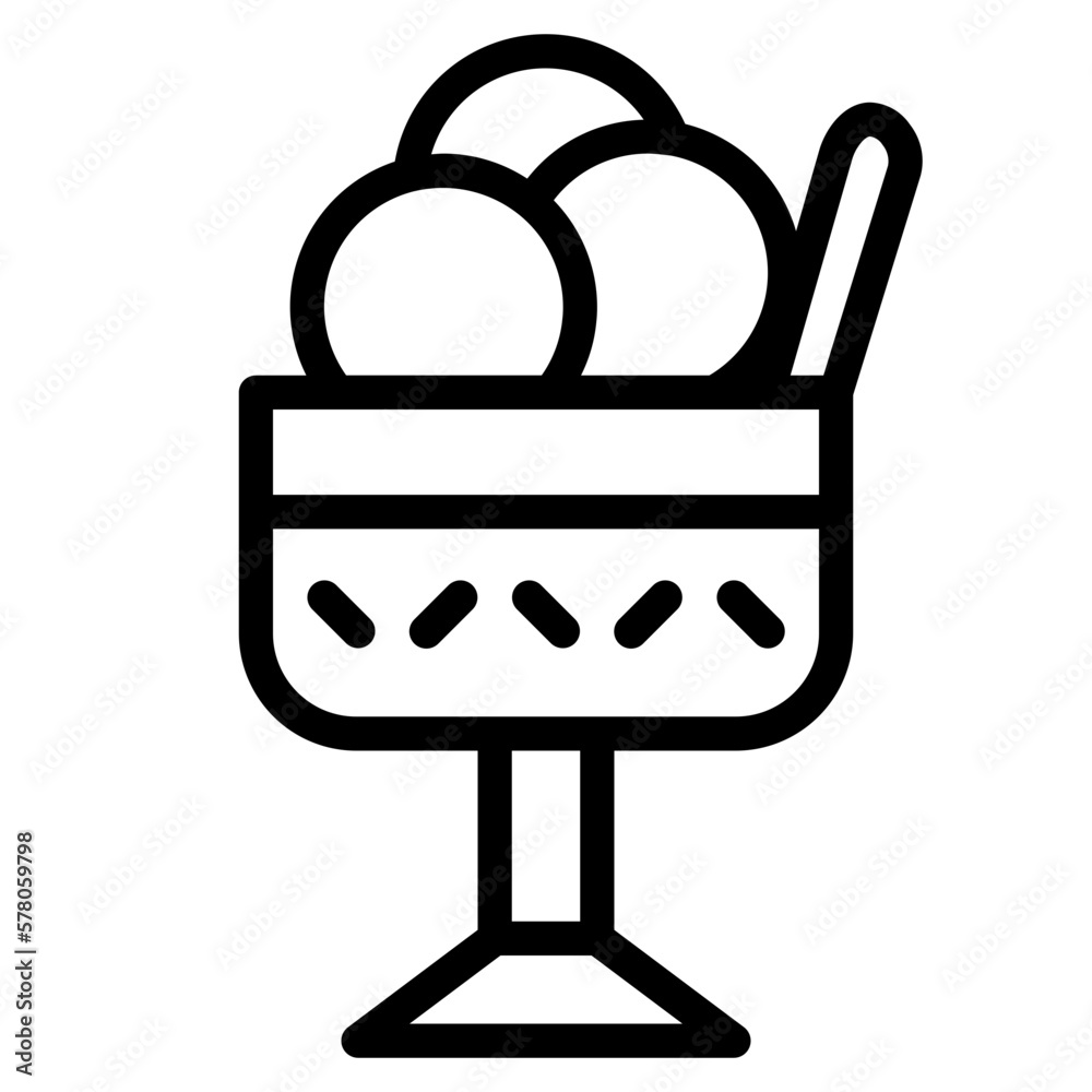 ice cream line icon style
