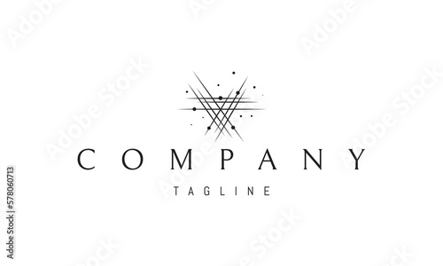 Vector logo on which an abstract image of the intersection of cosmic strings.