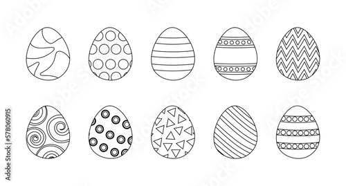 Coloring book set of Easter eggs