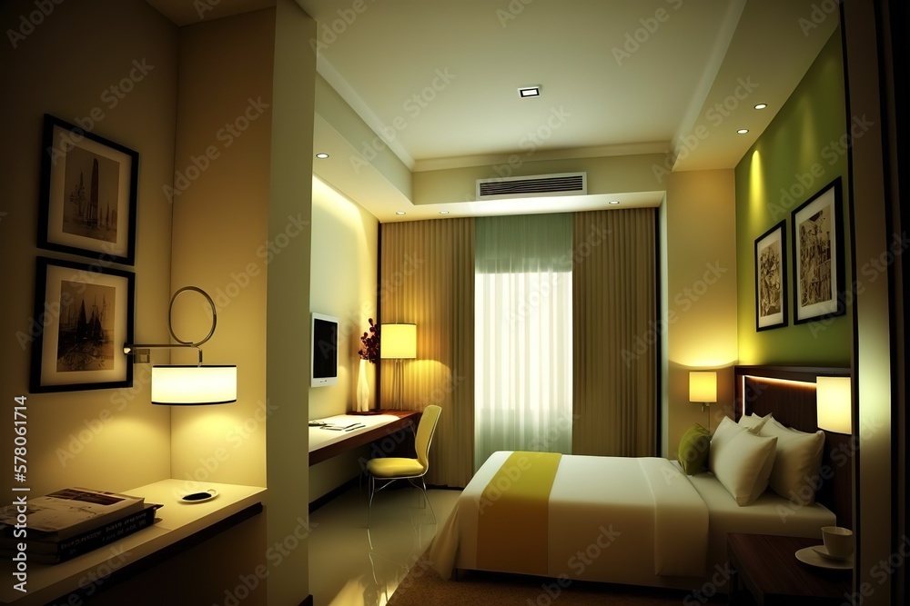 Interior of Room Inc Hotel, a good hotel in Semarang city, AI generated