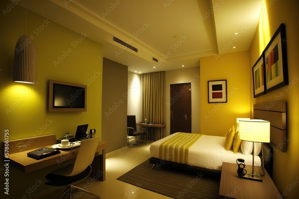Interior of Room Inc Hotel, a good hotel in Semarang city, AI generated
