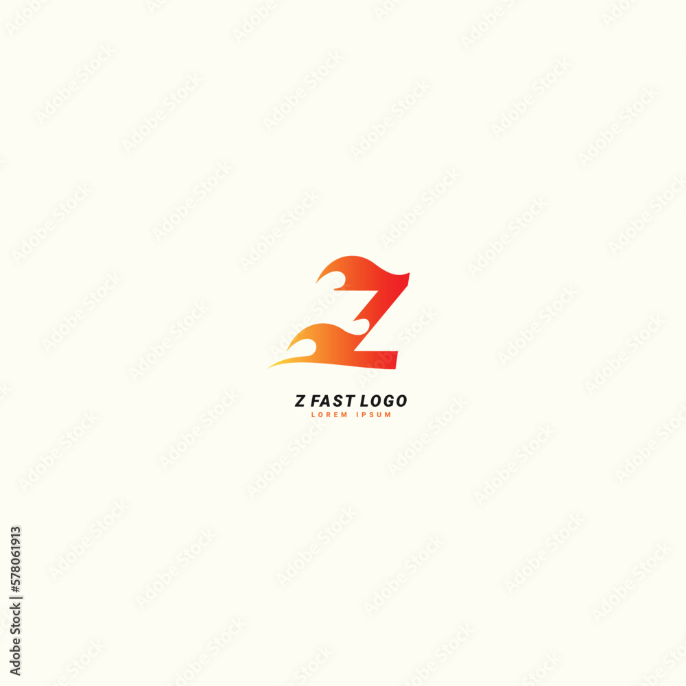 Obraz premium Initial letter Z Fast speed, fire logo design template